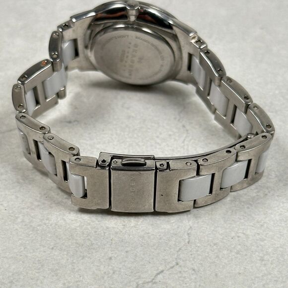 Skagen Watch Womens 30mm MOP Dial Steel White Silver Tone 6" Quartz New Battery - Picture 6 of 11